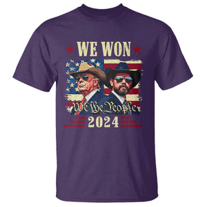 Trump Vance Cowboy We Won 2024 T Shirt TS09 Purple Print Your Wear
