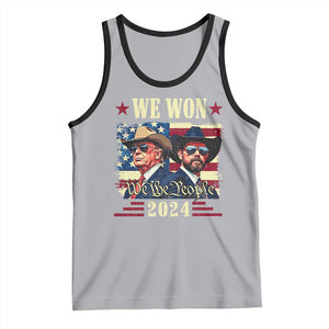 Trump Vance Cowboy We Won 2024 Tank Top TS09 Athletic Heather Black Print Your Wear