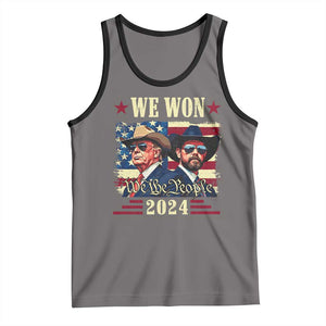 Trump Vance Cowboy We Won 2024 Tank Top TS09 Deep Heather Black Print Your Wear