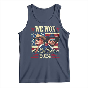 Trump Vance Cowboy We Won 2024 Tank Top TS09 Navy Print Your Wear