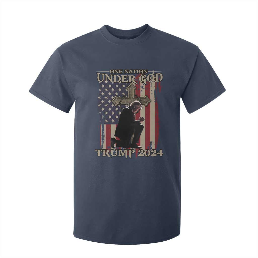 Trump Won 2024 T Shirt For Kid One Nation Under God TS09 Navy Print Your Wear