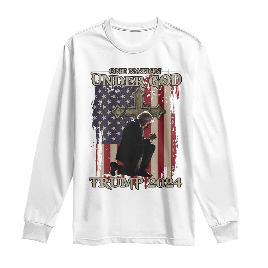 Trump Won 2024 Long Sleeve Shirt One Nation Under God TS09 White Print Your Wear