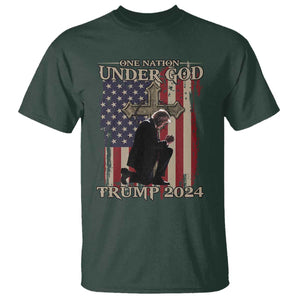 Trump Won 2024 T Shirt One Nation Under God TS09 Dark Forest Green Print Your Wear