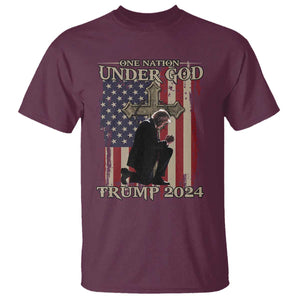 Trump Won 2024 T Shirt One Nation Under God TS09 Maroon Print Your Wear