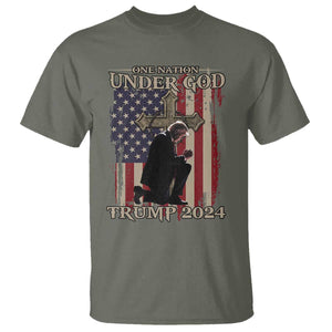 Trump Won 2024 T Shirt One Nation Under God TS09 Military Green Print Your Wear