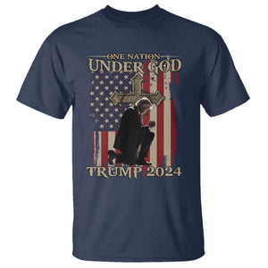 Trump Won 2024 T Shirt One Nation Under God TS09 Navy Print Your Wear