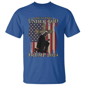Trump Won 2024 T Shirt One Nation Under God TS09 Royal Blue Print Your Wear