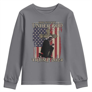 Trump Won 2024 Youth Sweatshirt One Nation Under God TS09 Charcoal Print Your Wear