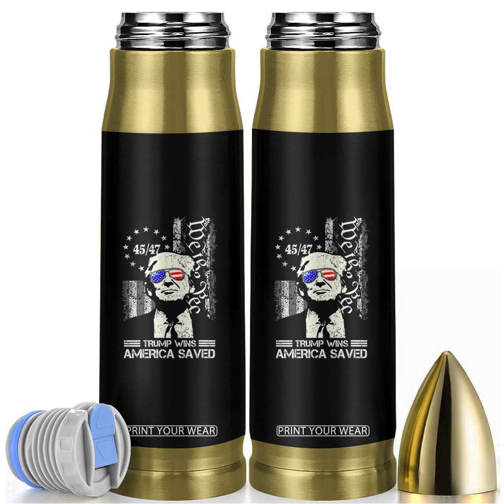 Trump Wins America Saved Bullet Tumbler TS09 Black Print Your Wear