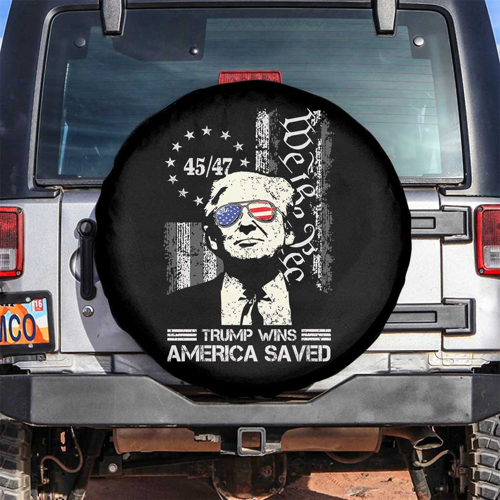 Trump Wins America Saved Spare Tire Cover TS09 No hole Black Print Your Wear
