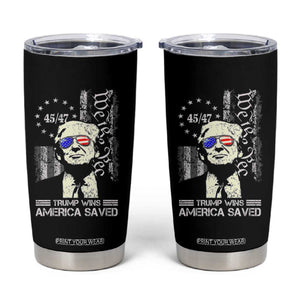 Trump Wins America Saved Tumbler Cup TS09 Black Print Your Wear