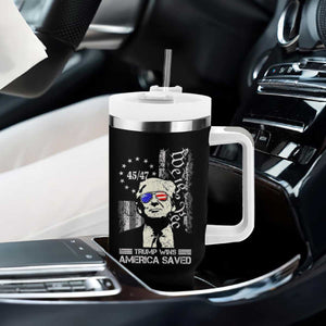 Trump Wins America Saved Tumbler With Handle TS09 Print Your Wear