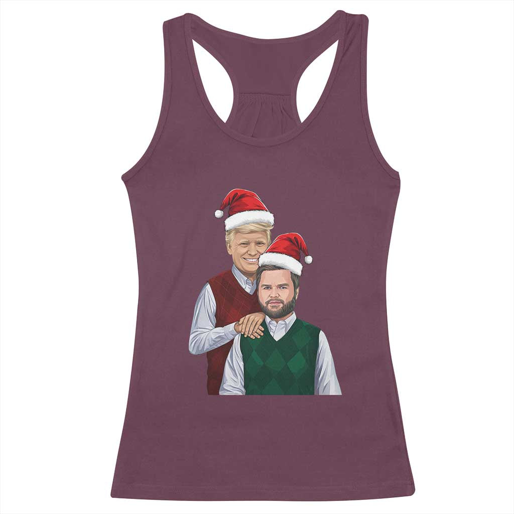 Funny Christmas Trump Vance 2024 Racerback Tank Top Brothers Parody Bros TS09 Maroon Print Your Wear