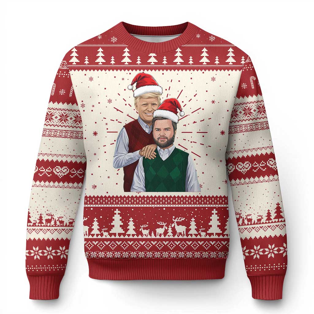 Funny Christmas Trump Vance 2024 Ugly Christmas Sweater Brothers Parody Bros TS09 Red Print Your Wear