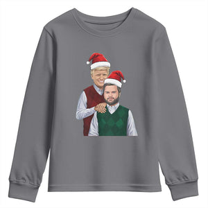 Funny Christmas Trump Vance 2024 Youth Sweatshirt Brothers Parody Bros TS09 Charcoal Print Your Wear