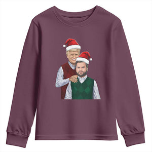 Funny Christmas Trump Vance 2024 Youth Sweatshirt Brothers Parody Bros TS09 Maroon Print Your Wear