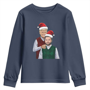 Funny Christmas Trump Vance 2024 Youth Sweatshirt Brothers Parody Bros TS09 Navy Print Your Wear