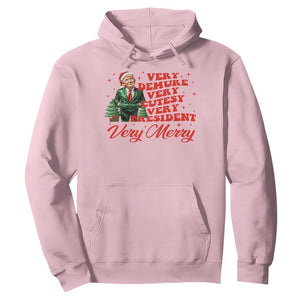 Christmas Trump Hoodie Very Demure Very Cutesy Very President Very Merry TS09 Light Pink Print Your Wear
