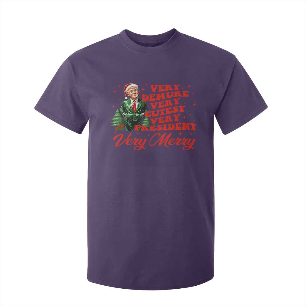 Christmas Trump T Shirt For Kid Very Demure Very Cutesy Very President Very Merry TS09 Purple Print Your Wear