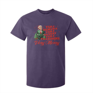 Christmas Trump T Shirt For Kid Very Demure Very Cutesy Very President Very Merry TS09 Purple Print Your Wear