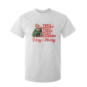 Christmas Trump T Shirt For Kid Very Demure Very Cutesy Very President Very Merry TS09 White Print Your Wear