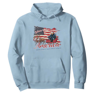 Christmas Trump Hoodie Believe In The Magic Of America Make Christmas Great Again TS09 Light Blue Print Your Wear