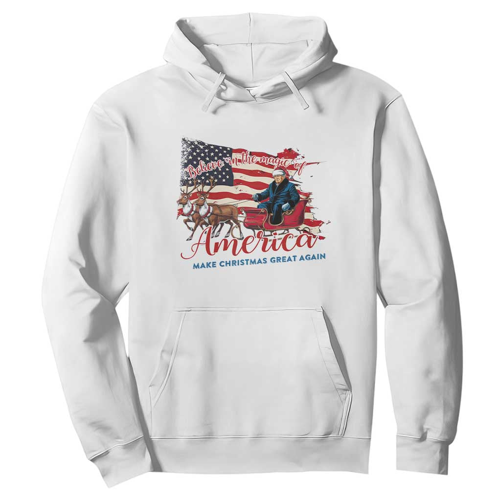 Christmas Trump Hoodie Believe In The Magic Of America Make Christmas Great Again TS09 White Print Your Wear