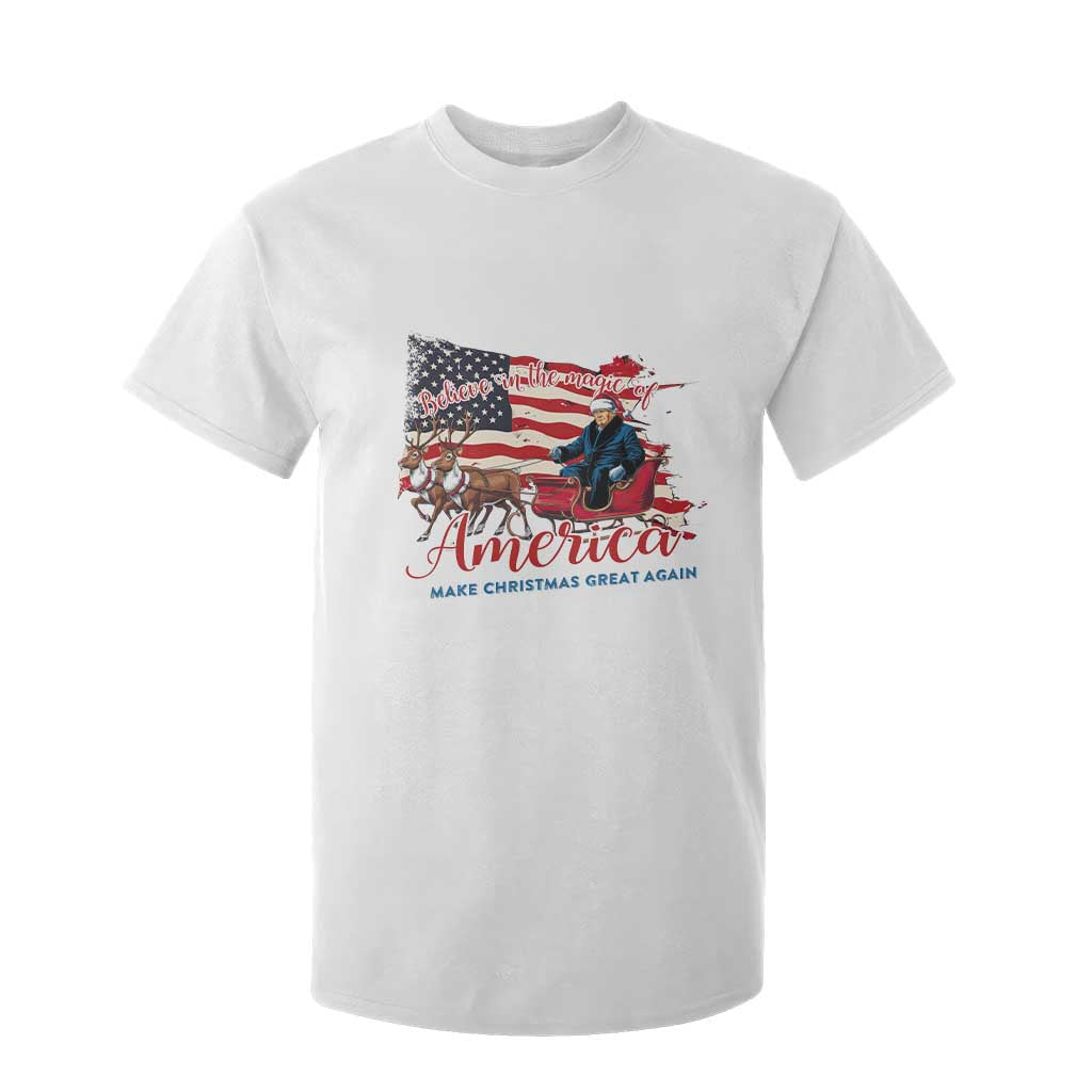 Christmas Trump T Shirt For Kid Believe In The Magic Of America Make Christmas Great Again TS09 White Print Your Wear