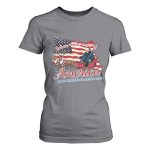 Christmas Trump T Shirt For Women Believe In The Magic Of America Make Christmas Great Again TS09 Charcoal Print Your Wear