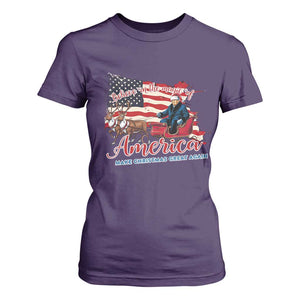 Christmas Trump T Shirt For Women Believe In The Magic Of America Make Christmas Great Again TS09 Purple Print Your Wear