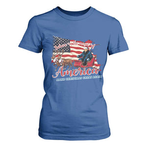 Christmas Trump T Shirt For Women Believe In The Magic Of America Make Christmas Great Again TS09 Royal Blue Print Your Wear