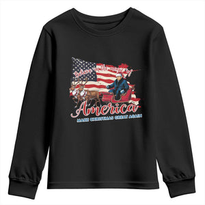 Christmas Trump Youth Sweatshirt Believe In The Magic Of America Make Christmas Great Again TS09 Black Print Your Wear