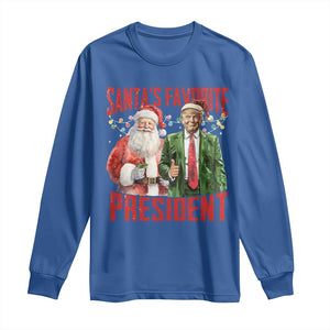 Christmas Trump Long Sleeve Shirt Santa's Favorite President TS09 Royal Blue Print Your Wear