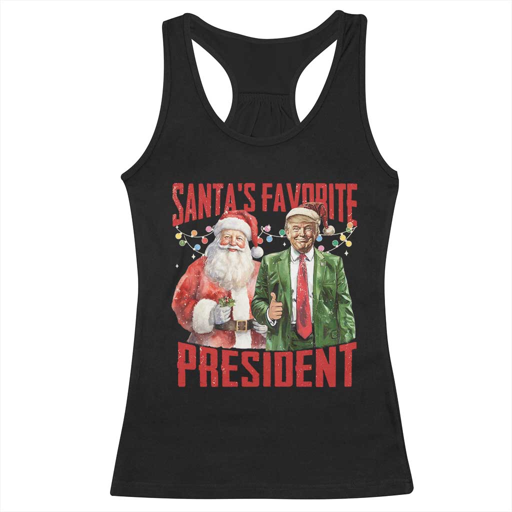 Christmas Trump Racerback Tank Top Santa's Favorite President TS09 Black Print Your Wear