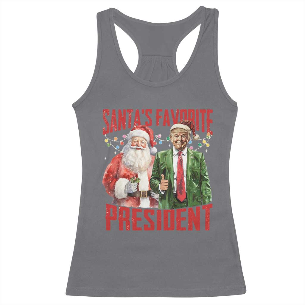 Christmas Trump Racerback Tank Top Santa's Favorite President TS09 Charcoal Print Your Wear