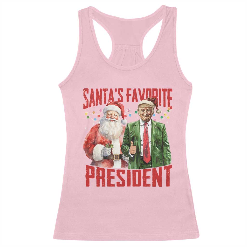 Christmas Trump Racerback Tank Top Santa's Favorite President TS09 Light Pink Print Your Wear
