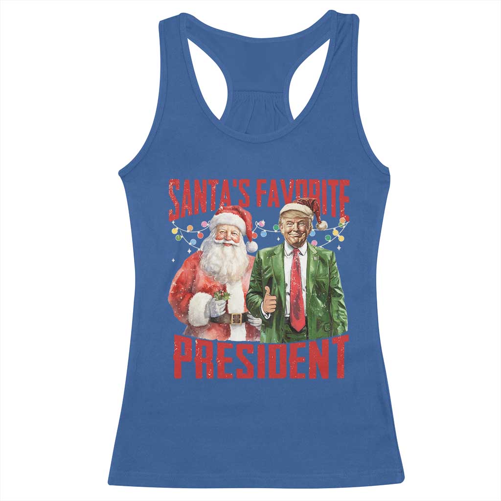 Christmas Trump Racerback Tank Top Santa's Favorite President TS09 Royal Blue Print Your Wear