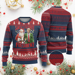 Xmas Trump Ugly Christmas Sweater Santa's Favorite President TS09 Burgundy Print Your Wear