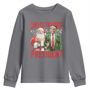 Christmas Trump Youth Sweatshirt Santa's Favorite President TS09 Charcoal Print Your Wear