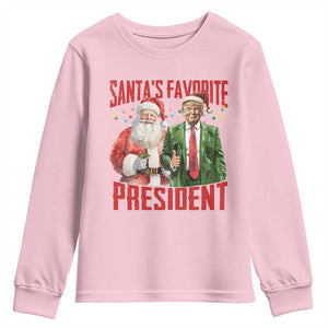Christmas Trump Youth Sweatshirt Santa's Favorite President TS09 Light Pink Print Your Wear