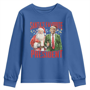 Christmas Trump Youth Sweatshirt Santa's Favorite President TS09 Royal Blue Print Your Wear