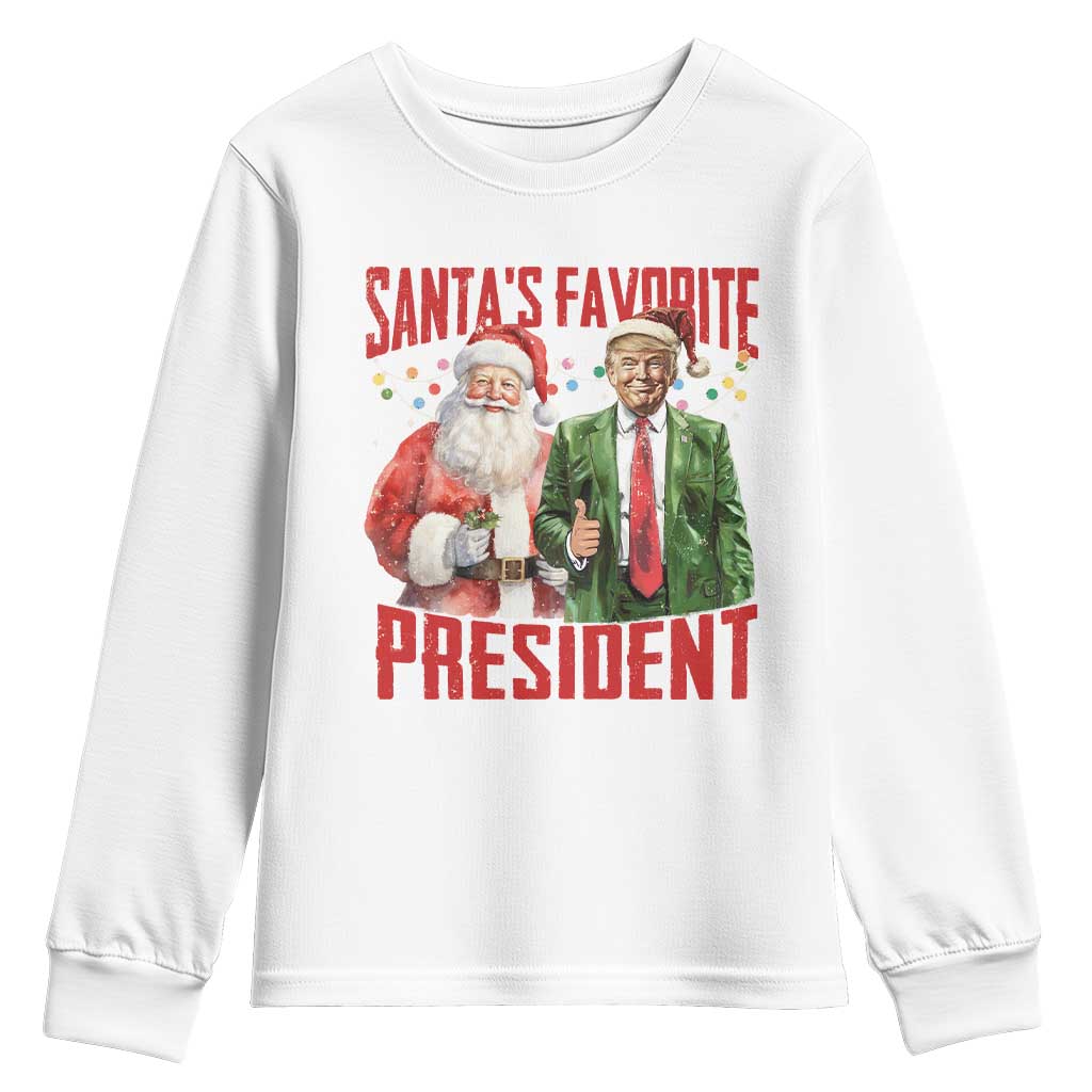 Christmas Trump Youth Sweatshirt Santa's Favorite President TS09 White Print Your Wear
