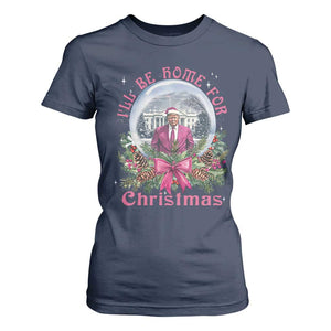 Christmas Trump T Shirt For Women I'll Be Home For Christmas Coquette TS09 Navy Print Your Wear
