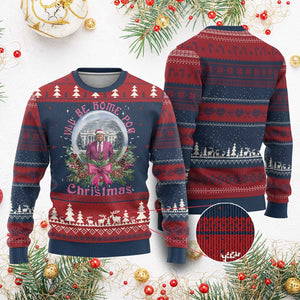 Xmas Trump Ugly Christmas Sweater I'll Be Home For Christmas Coquette TS09 Burgundy Print Your Wear
