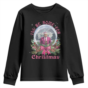 Christmas Trump Youth Sweatshirt I'll Be Home For Christmas Coquette TS09 Black Print Your Wear