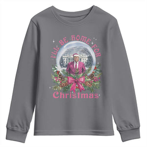 Christmas Trump Youth Sweatshirt I'll Be Home For Christmas Coquette TS09 Charcoal Print Your Wear