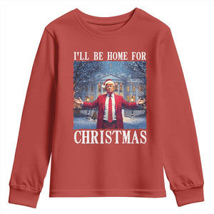 Christmas Trump Youth Sweatshirt I'll Be Home For Christmas TS09 Red Print Your Wear