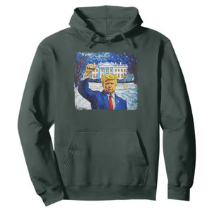 Trump 2024 Hoodie Christmas Starry Night Vincent Van Gogh TS09 Dark Forest Green Print Your Wear