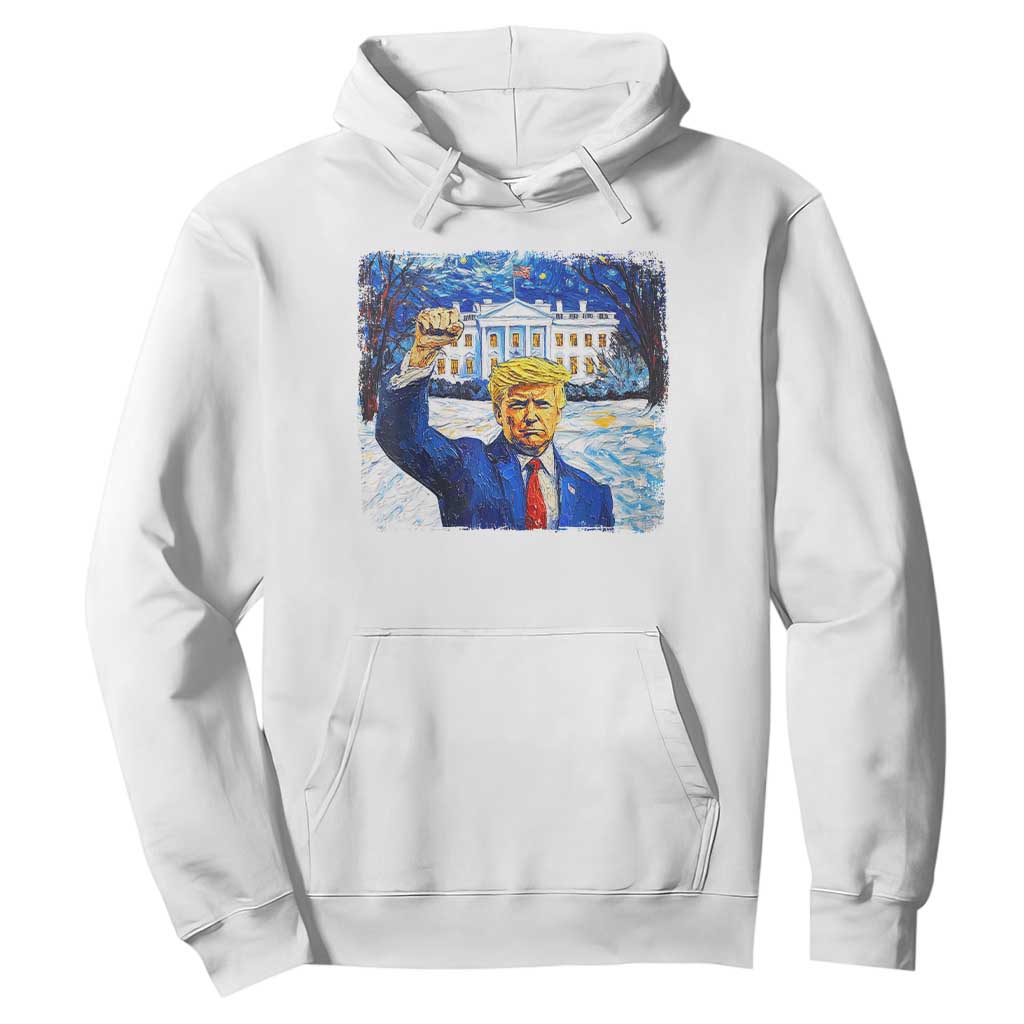 Trump 2024 Hoodie Christmas Starry Night Vincent Van Gogh TS09 White Print Your Wear