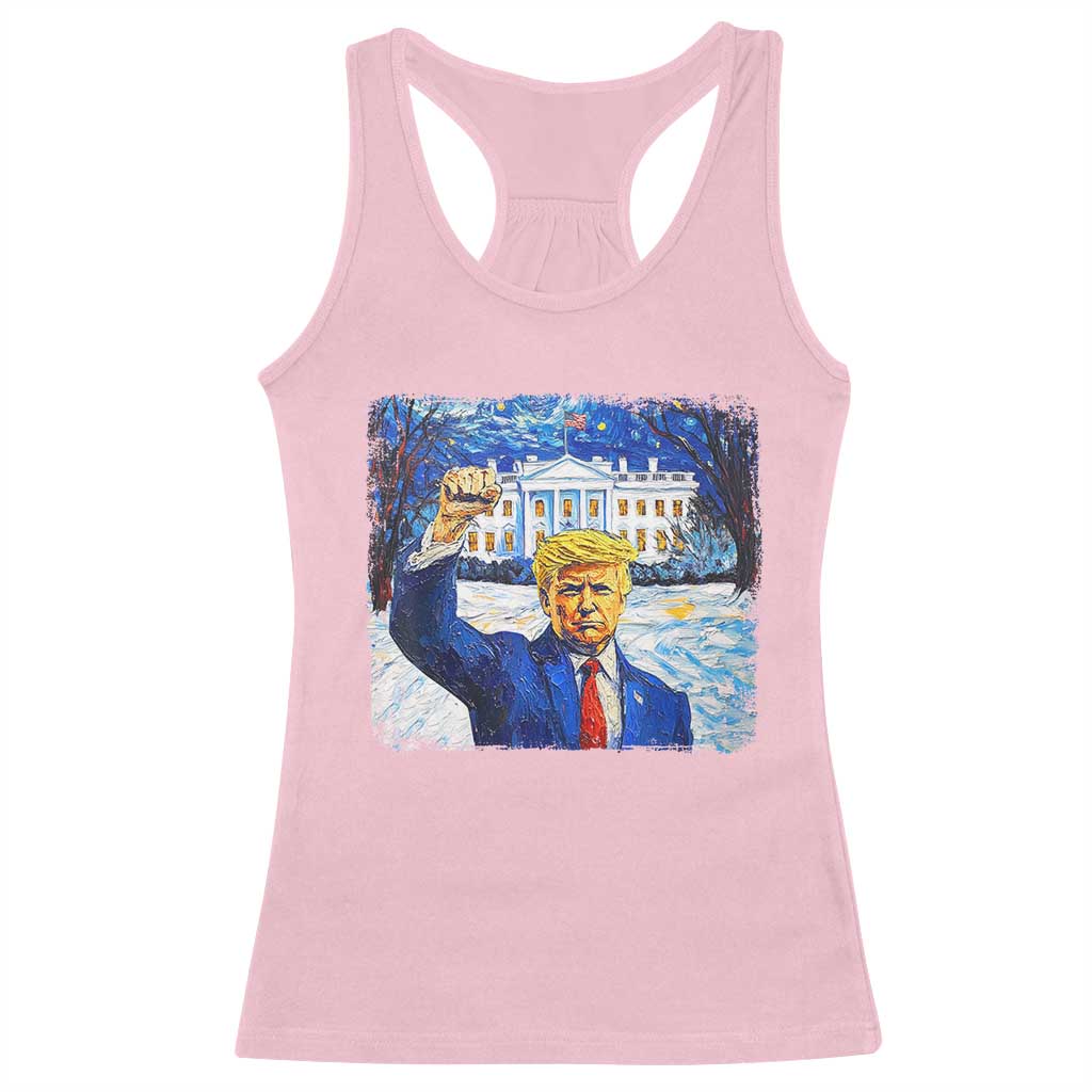 Trump 2024 Racerback Tank Top Christmas Starry Night Vincent Van Gogh TS09 Light Pink Print Your Wear